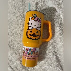 NWT Sanrio Hello Kitty Orange Halloween Tumbler with Straw